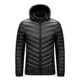 thumbnail image 1 of RKSTN Puffer Jacket Men Winter Warm Cotton Padded Hooded Down Jacket Patchwork Slim Windproof Full Zipper Winter Jacket with Pockets, 1 of 3