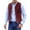 Red, variant on Men's Suede Suit Vests Leather Stand Collar Vest Casual Retro Suede Vest Waistcoat for Men
