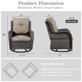 thumbnail image 2 of Gymojoy  Outdoor Wicker Rocking Lounge Chairs with Swivel Base (Set of 2) Grey Wicker / Grey Cushion, 2 of 5