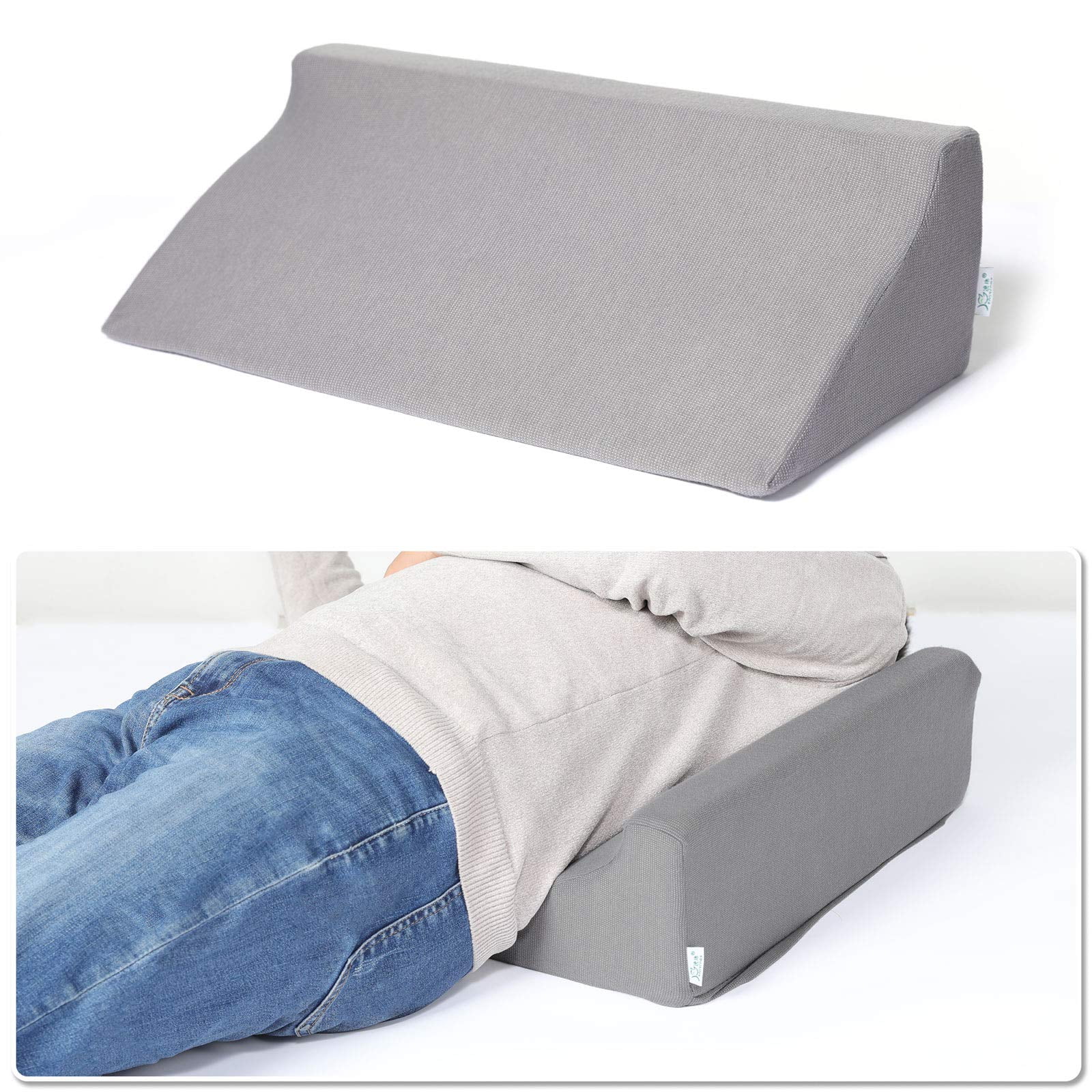 Fanwer Body Side Wedge Pillow for Sleeping Gray Waterproof Bed Wedges