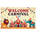 thumbnail image 6 of Carnival Themed Welcome Banner Party Backdrop Festive Lion Elephant Tent Decor Colorful Decorations for Celebration Event Photo Prop Fun Background, 6 of 8