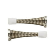 Hyper Tough Spring Doorstop, Satin Nickel, 2 Pack