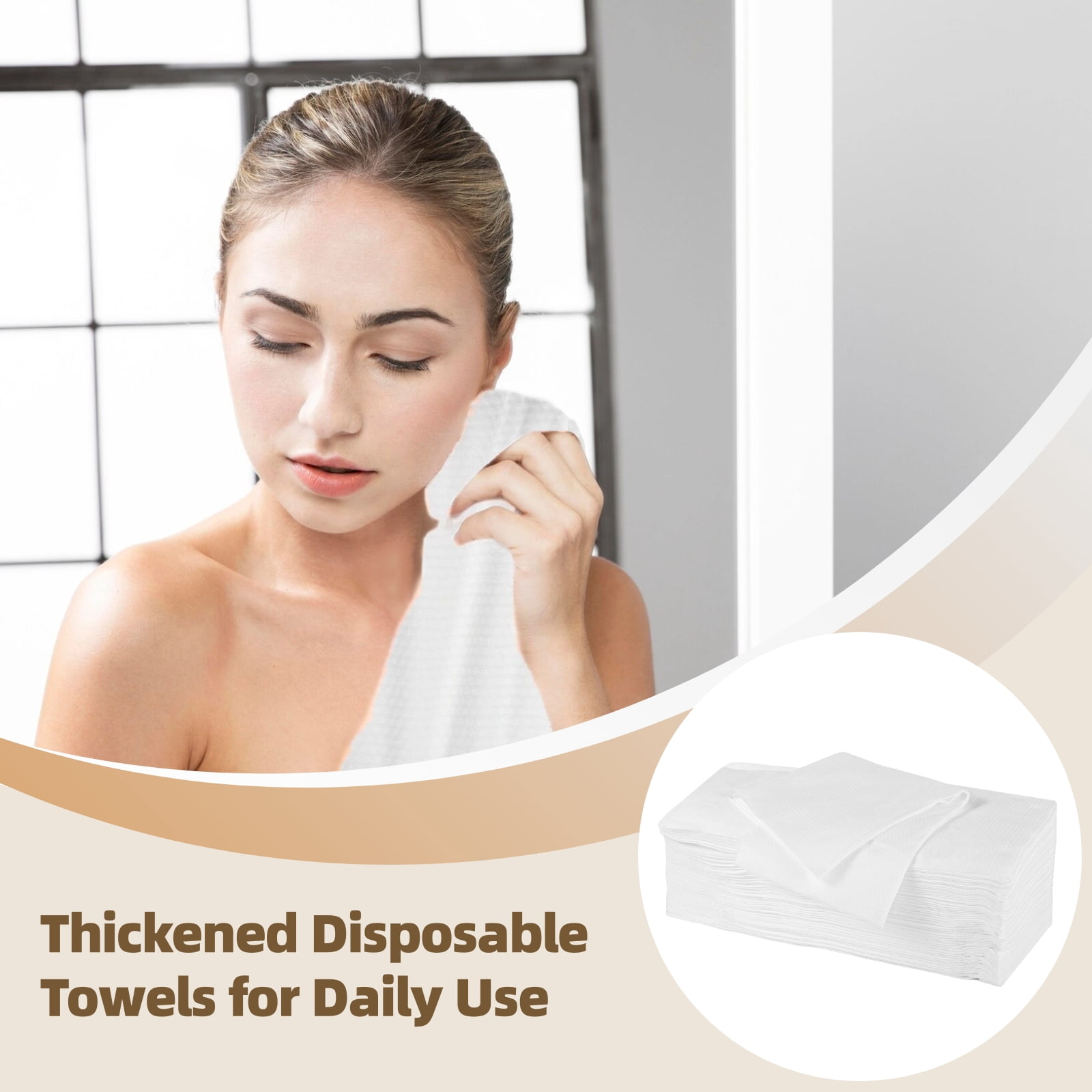 100 Pack Disposable Bath Towels – 27.6" x 11.8" Non-Woven Fabric, Highly Absorbent, Thickened, Ideal for Salons, Spa, Gym, Travel & Personal Hygiene