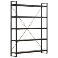 thumbnail image 5 of vidaXL 5-Tier Bookcase Black 140x30x180 cm Solid Mango Wood, 5 of 5