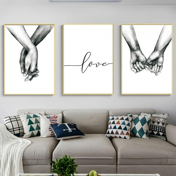 Cuadro de Lienzo Jadeshay 3 Piezas 21 x 30 cm Pintura en Lienzo con Letras Abstractas Simples