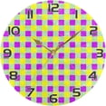 thumbnail image 5 of GZHJMY Mardi Gras Plaid Wall Clock, Silent Non Ticking Battery Operated Round Clock for Kitchen Office School Home Decorative, 5 of 7