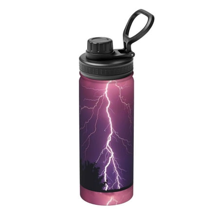 

Gaeub Thunderstorm Violet Purple Print Stainless Steel Water Bottle 18oz Sports Insulated Kettle for Women Men Suitable as a Gift