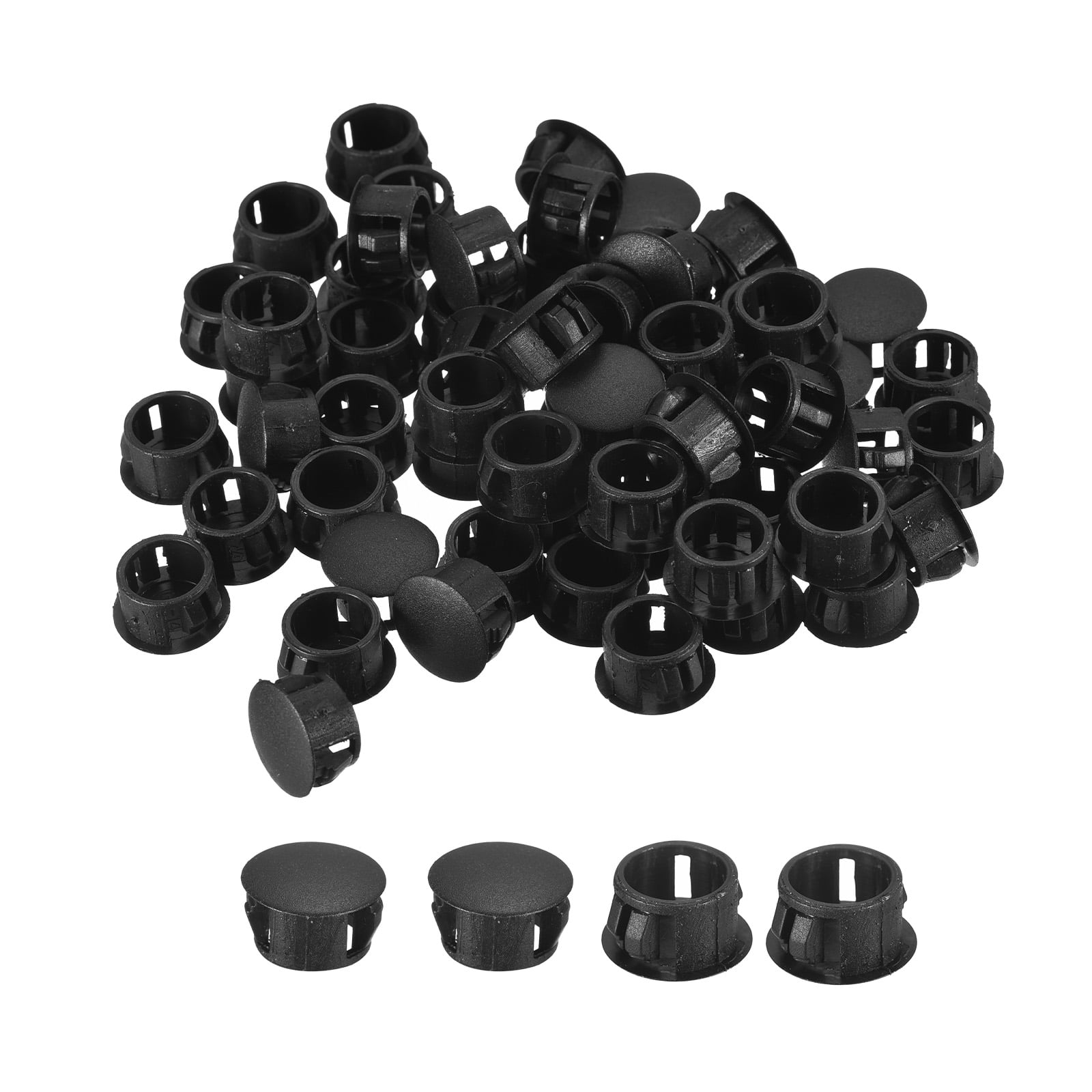 Uxcell 110Pack 35/64" Plastic Hole Plugs Panel Flush Type Knockout