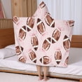 thumbnail image 5 of Pink Footballs with Bows Pattern Hooded Bath Towel，50"x30" for Ages 3 To 12 Kids, Quick Dry Lightweight Soft Microfiber Hood Beach Towel Cover Up for Kids, 5 of 7
