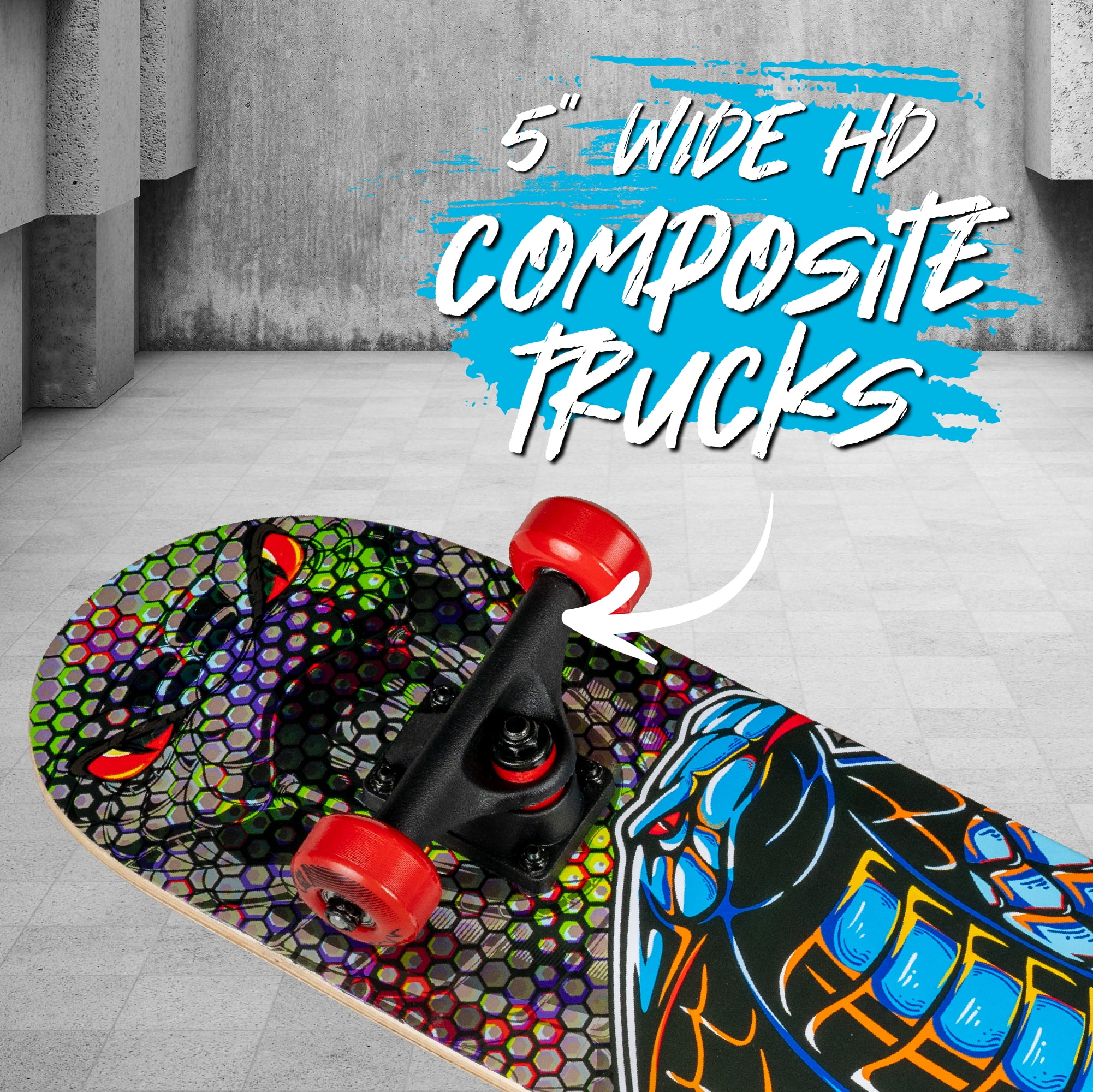 Madd Gear 31 x 7-inch Double Kicktail Standard Beginner Complete Skateboard Maple Deck 50mm Wheels