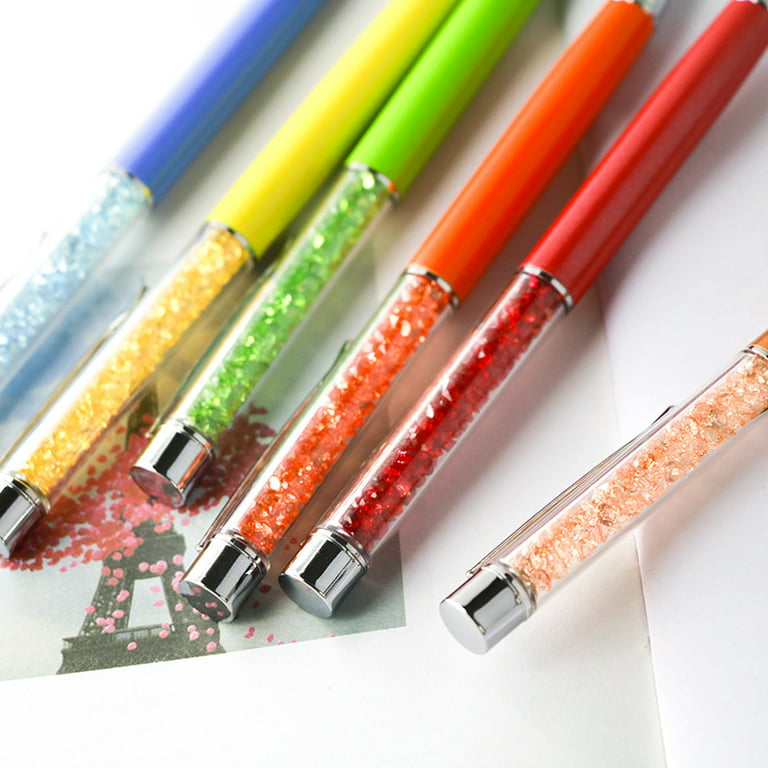 SagaSave Crystal Ballpoint Pen Black Ink Ball Point Pen Office School  Stationery Supplies Pink 