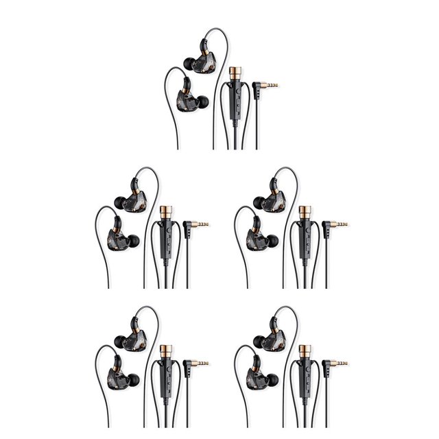 Methold Auriculares con cable 96dB 3.5mm Reducción de ruido Auriculares internos Interior Exterior Transmisión en vivo Grabación de voz Vlogging negro 1.2 millones 5piezas