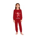 thumbnail image 6 of CUZIBR Kids Boy Girl Pajamas Christmas Loungewear Set Long Sleeve Crew Neck Tops And Pants 2 PC Santa Claus Graphic Cozy Fall Nightwear,Red,7-8 Years, 6 of 7