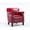 Red, variant on Club Chair | Cozy Seating for Reading | Red Faux Leather with Leather Look | Solid Wood Legs
