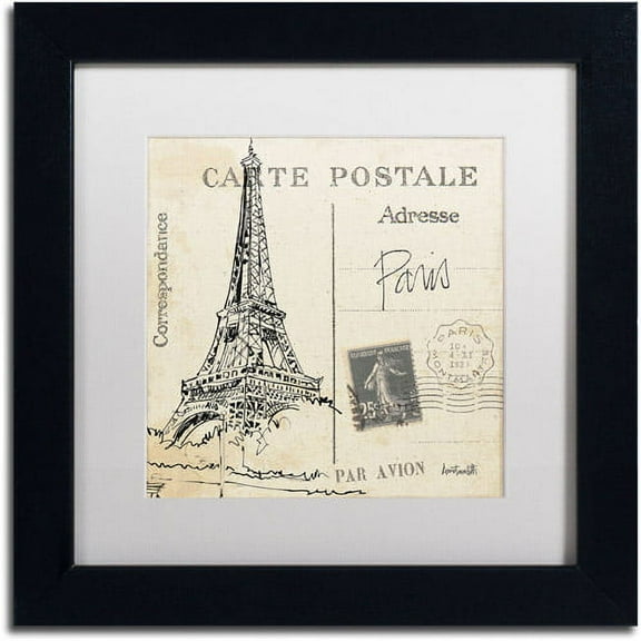 Trademark Fine Art "Postcard Sketches III" Canvas Art by Anne Tavoletti, White Matte, Black Frame