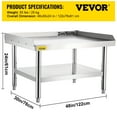 thumbnail image 2 of VEVOR Stainless Steel Equipment Grill Stand, 48 x 30 x 24 Inches Stainless Table, Grill Stand Table with Adjustable Storage Undershelf, Equipment Stand Grill Table for Hotel, Home, Restaurant Kitchen, 2 of 9