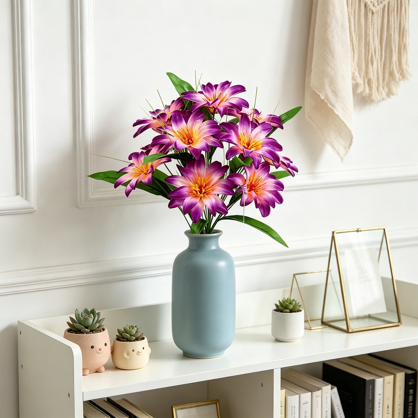 Werulen 12 Head Peony Artificial Flower Bouquet Realistic Full Bloom Vibrant,Home Living Room Table Wedding Decor,Faux Floral Bouquet,Table Decor Piece,Home Floral Accessory