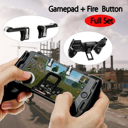 Fire Button + Gamepad + 2 Joysticks Gaming Controller Handle Trigger Phone Holder For PUBG Mobile Legends ACT FPS FGT RPG Online (Best Mobile Fps Games)