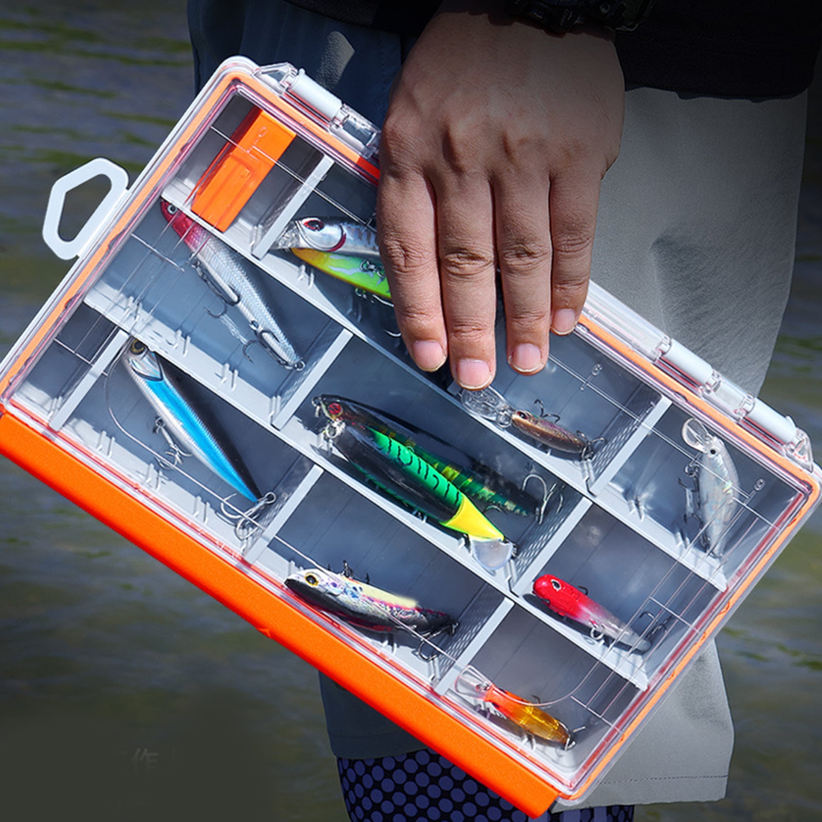 Organizers Lure Baits Organizers Clear Lid Tray Tool Box Baits Separator Fishing Tackle Box Storage Box Trays