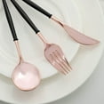 thumbnail image 2 of Efavormart 24 Pack | 8" Rose Gold Heavy Duty Plastic Cutlery Set | Black Handle Plastic Silverware, 2 of 11