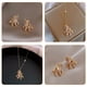 thumbnail image 4 of 1 juego de collar y pendientes de unicornio con diamantes de imitación, juego de pendientes y aretes de metal., 4 of 8