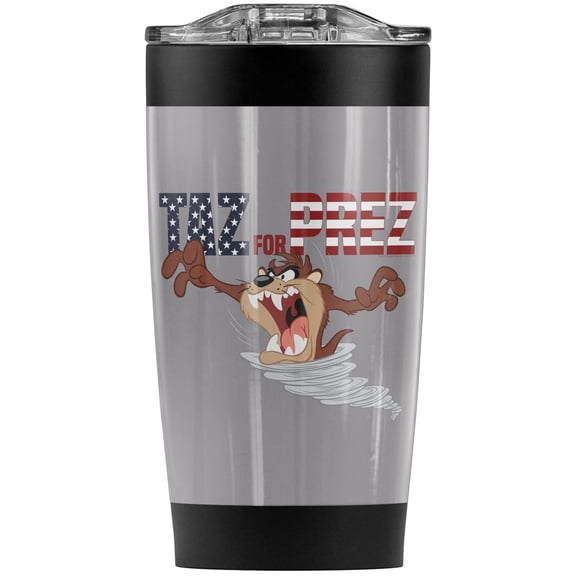 Looney Tunes Taz For Prez Stainless Steel Tumbler 20 oz Coffee Travel Mug/Cup, Vacuum Insulated & Double Wall with Leakproof Sliding Lid | Great for Hot Drinks and Cold Beverages