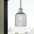 thumbnail image 2 of 516-1S-SN-G559-5SM Innovations Lighting Bridal Veil - 1 Light Stem Hung Mini Pendant-9 Inch Tall and 5 Inch Wide-Satin Nickel Finish-Light Smoke Glass, 2 of 2