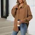 thumbnail image 4 of Erwazi Button Down Shirt Women Oversized Casual Knit Tops Long Sleeve Loose Fit Shacket, 4 of 8