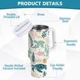thumbnail image 4 of 30 oz Tumbler With Handle Stainless Steel Insulated Tumbler With Lid for Car Cup Holder Turtles and Sea Plants Pattern, 4 of 9