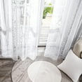 thumbnail image 2 of Deconovo Spring White Sheer Curtains, Set of 2, Leaf Embroidered Voile for Living Room, Each 52x72 in, 2 of 8