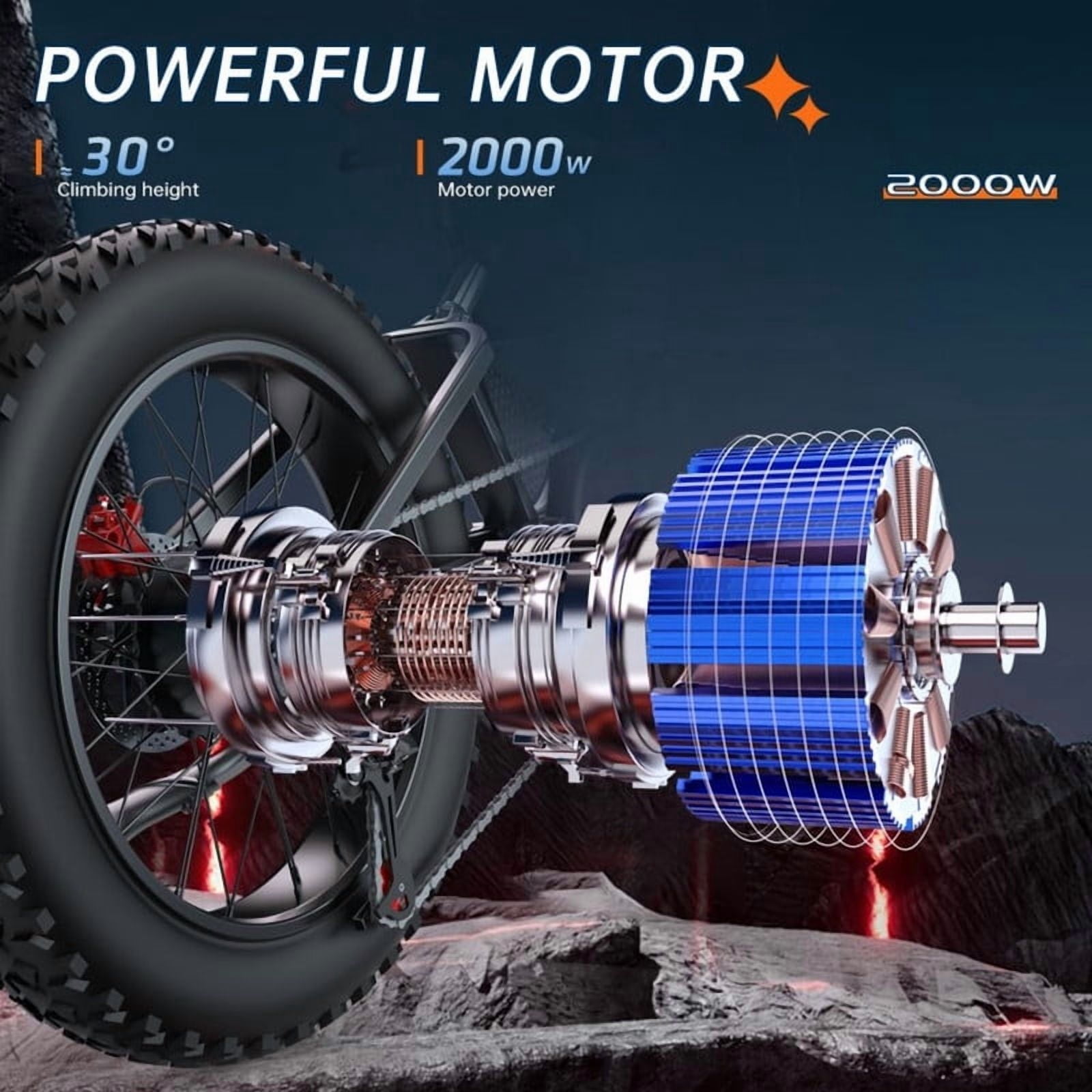 2000W EKXBIKE X20 48V 35Ah Removable Battery Mountain Bike，MTB Electric Bike for Adults 20" Fat Tire Electric Motorcycle,Full Suspension Electric Bicycle UL2849