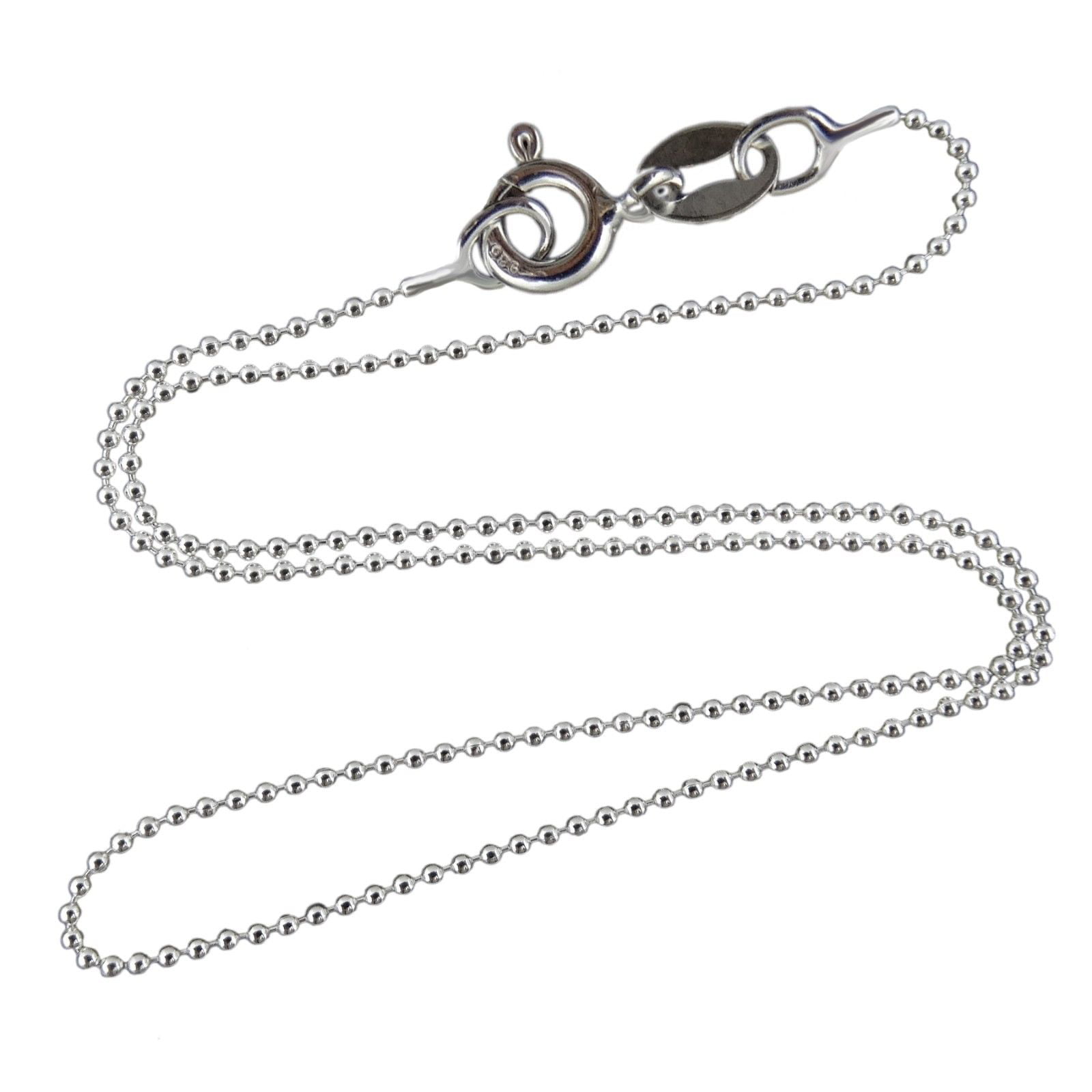 ITALY-925 Sterling Silver BEAD & BAR 1+1 Chain Necklace-Ball and Bar-16" 18" 20"