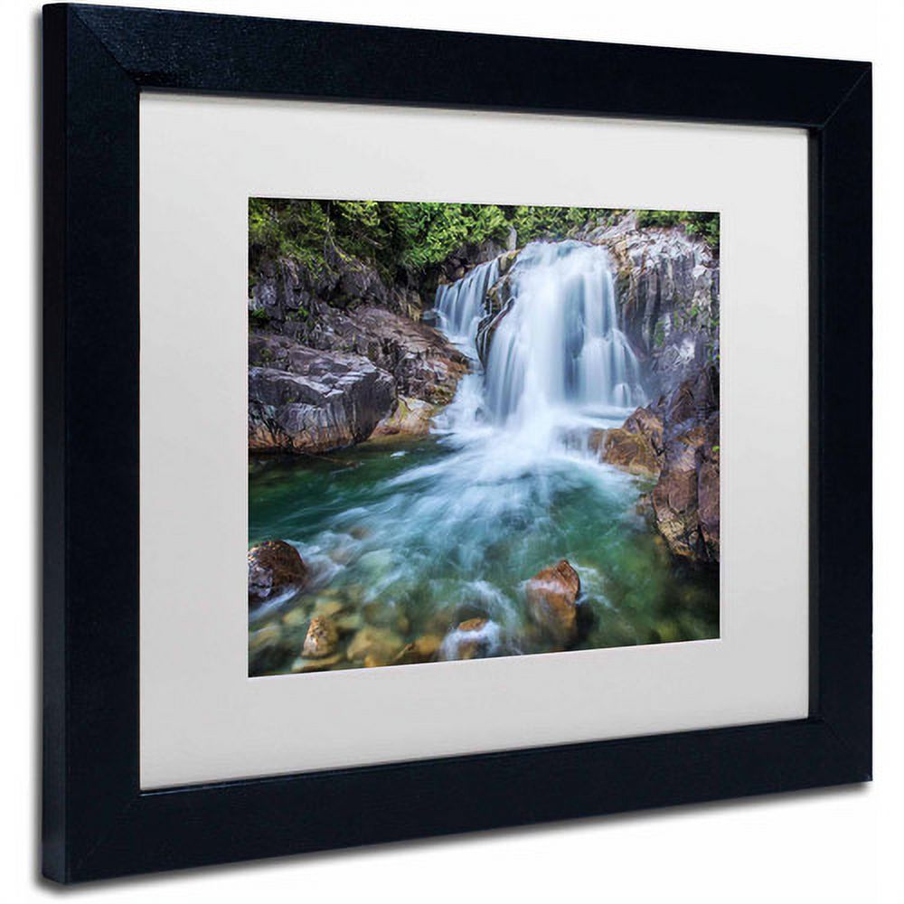 Trademark Fine Art "Golden Ears Falls" Canvas Art by Pierre Leclerc, White Matte/Black Frame