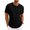Black, variant on Men's Vertical Ribbed Henley T-Shirt Short Sleeve Button Placket Casual Textured Top