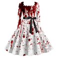 thumbnail image 1 of Halloween pour Femmes Robe Tunique Évasée Imprimée Invité de Mariage Tenue Formelle, 1 of 2