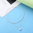 thumbnail image 4 of Riguas Faux Pearl Necklace Vintage Double-Layer Elegant Minimalistic Sweet Sturdy Alloy Clavicle Chain for Women, 4 of 7