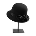 thumbnail image 7 of Slccxzc Elegant Adjustable Fedora Flower Decorated Bowler Hat Versatile Simple Design Dome Top Hat For Party, 7 of 7