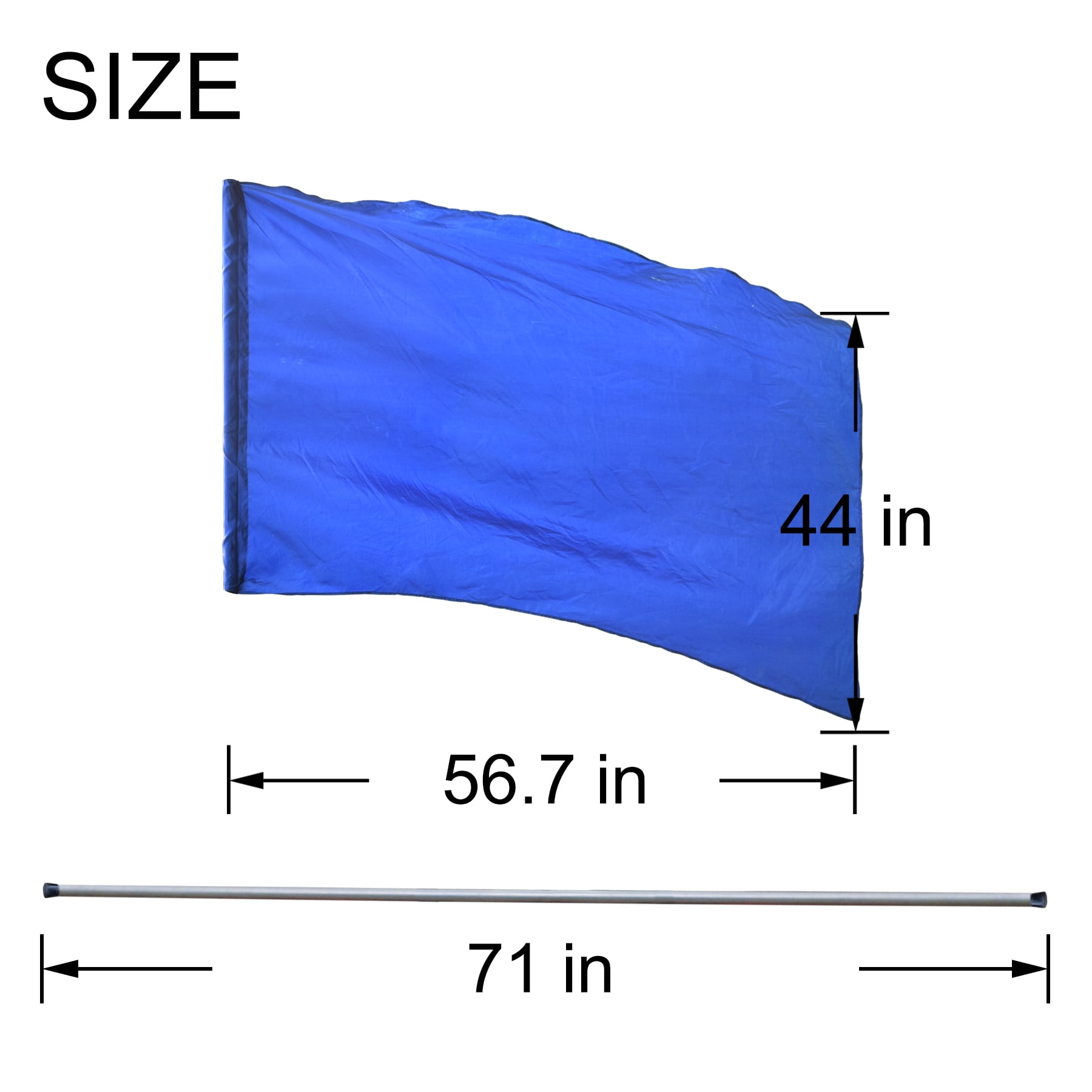 KHAMPA Color Guard Flags with Pole- Blue Lightweight Spinning Flags for Performances - Durable Construction - Ideal for Marching Bands, Drum Corps, and Dance Teams