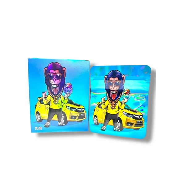 Monkey Ring 3.5g Exotic Storage Set – 100pc (50 Mylar Bags   50 Boxes) Resealable, Durable, Moisture-Resistant Premium Packaging Bundle