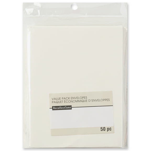 12 Packs: 50 ct. (600 total) 4.6" x 5.75" Ivory Envelopes Value Pack by Recollections