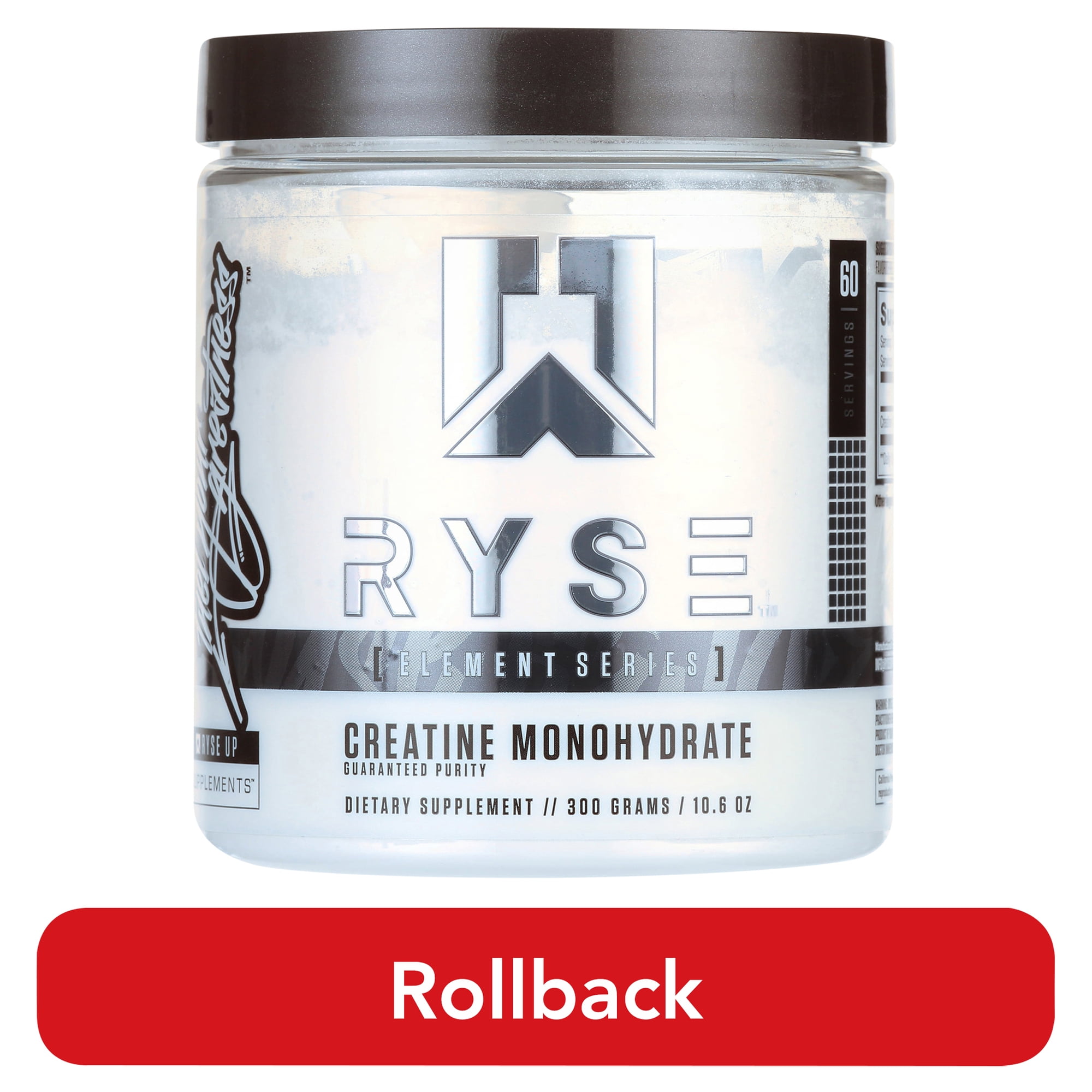 RYSE Creatine Monohydrate Unflavored Dietary Supplement for Muscle Growth 10.6 oz