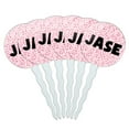 thumbnail image 1 of Jase Cupcake Picks Toppers - Set of 6 - Pink Speckles, 1 of 1