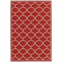 5 x 8 ft. Red & Ivory Trellis Indoor & Outdoor Area Rug