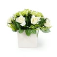 thumbnail image 3 of K-Cliffs Beautiful Elegant Faux Rose Wedding Centerpiece Gift Arrangement in White Vase, Place on a Table Anywhere in your Home In/Outdoor., 3 of 6