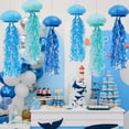 thumbnail image 3 of Faroles de papel con forma de medusas de Zilue, paquete de 6 unidades, 25 cm, color azul, decoración de fiesta, 3 of 7