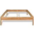 thumbnail image 6 of vidaXL Solid Oak All Wood Double Bed Frame Lacquer Finish Bedroom 2 Sizes, 6 of 6