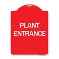 thumbnail image 1 of SignMission A-DES-RW-1824-24452 18 x 24 Po Signe de la Série Designer - Entrée de l'Usine&44; Rouge & Blanc, 1 of 1