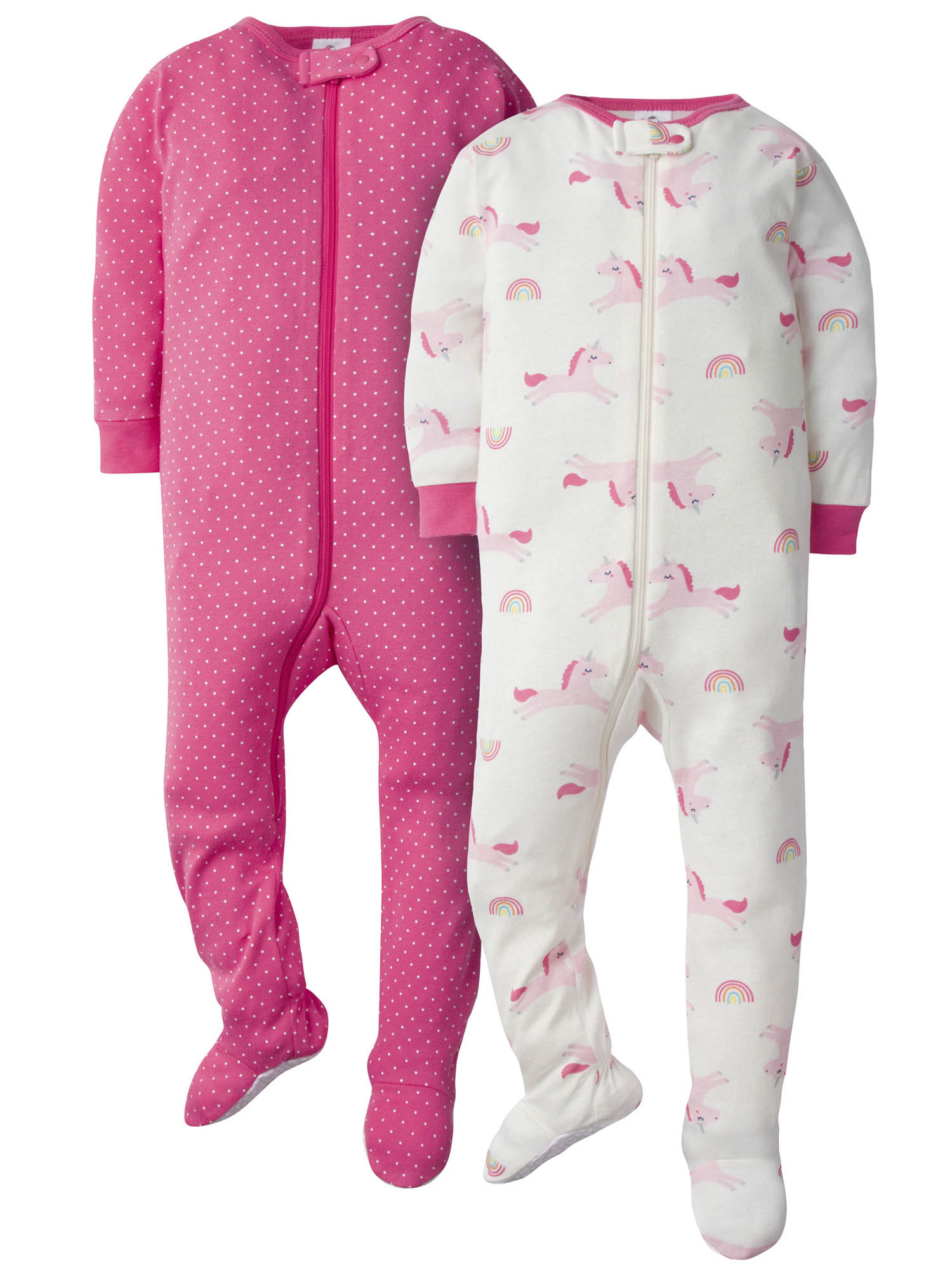 Gerber Baby-Girls 2-Pack Footed Unionsuit Sleepers