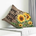 thumbnail image 4 of Throw Pillow Covers 18x18 Inch, Sunflower Bee Decorative Pillow Cases for Couch Sofa Bed, Farmhouse Country Wooden Plank Brown Cotton Linen Square Home Decor Pillowcases with Hidden Zipper, 4 of 7