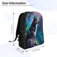 thumbnail image 4 of Cauagu Colorful Plant Wolf Print Backpacks,Travel Daypack Casual Laptop Backpack Bookbag Fits 15 Inch Computer for Men Women, 4 of 8